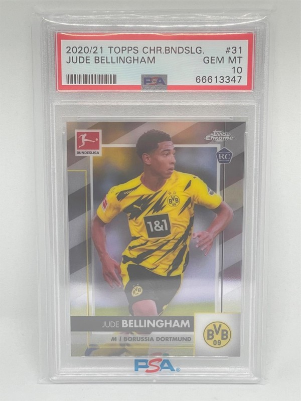 JUDE BELLINGHAM 2020-21 TOPPS CHROME BUNDESLIGA #31 ROOKIE RC PSA 10 GEM MINT