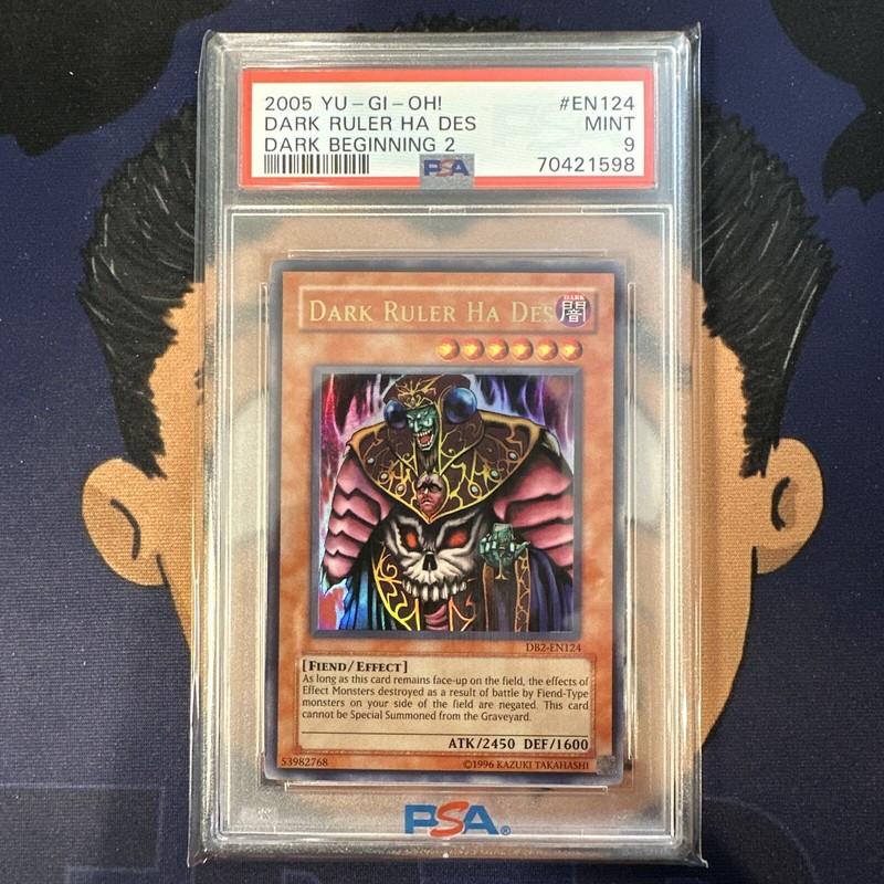 PSA 9 MINT 2005 YU-GI-Oh! Dark Beginning 2 DARK RULER HA DES EN124 view 2