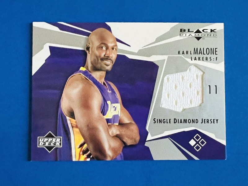 2003-04 UD Black Diamond Karl Malone Single Diamond Game Used Jersey Card #BD-KM