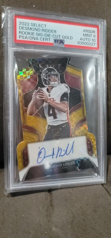 Desmond Ridder 2022 Select Rookie Signatures Gold Die Cut Auto 7/10 PSA 9 10 SSP