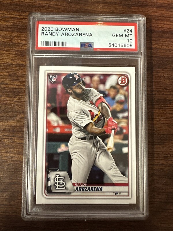2020 Bowman Randy Arozarena RC Rookie PSA 10 Cardinals/Rays/Mariners view 1