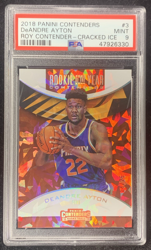 2018 Contenders ROY CRACKED ICE/25 DEANDRE AYTON (RC) ROOKIE #3 PSA 9 LA LAKERS