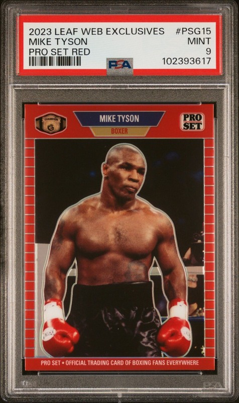 2023 Leaf Web Exclusives Mike Tyson #PSG15 Card PRO SET RED Boxing PSA 9 MINT