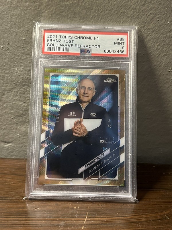 FRANZ TOST 21 TOPPS CHROME F1 ALPHA TAURI PSA 9 MINT GOLF WAVE 32/50 CARD #88