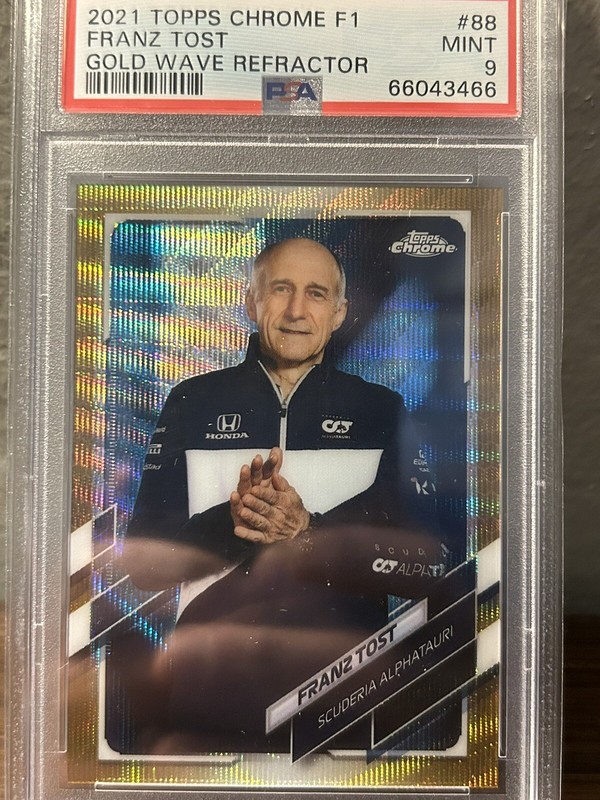 FRANZ TOST 21 TOPPS CHROME F1 ALPHA TAURI PSA 9 MINT GOLF WAVE 32/50 CARD #88 view 2