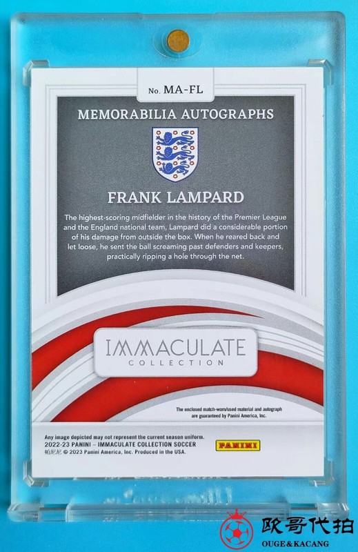 2022-23 Immaculate England Frank Lampard Match-worn Patch Auto 2/7 SP view 2