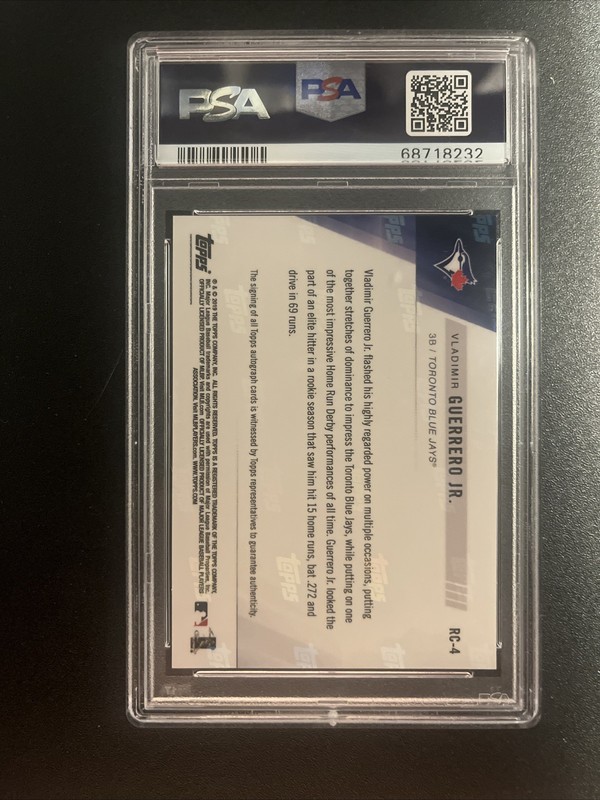2019 TOPPS NOW All-Star Rookie #RC4 VLADIMIR GUERRERO JR PSA 10 GEM MINT JAYS RC view 2