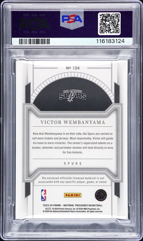 2023 NATIONAL TREASURES Victor Wembanyama True Rookie Patch /99 view 2