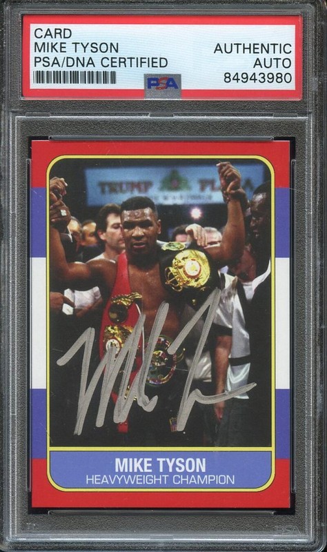 Mike Tyson Signed/Auto 1986 "Fleer Style" Heavy Weight Champion PSA/DNA Auto