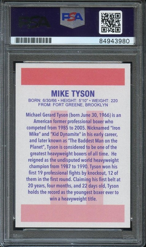 Mike Tyson Signed/Auto 1986 "Fleer Style" Heavy Weight Champion PSA/DNA Auto view 2