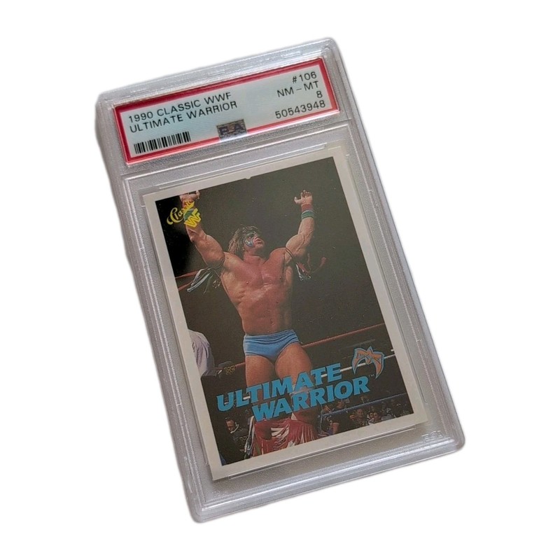 1990 Classic WWF Ultimate Warrior #106 PSA 8 Rookie Card Rare Wrestling New Slab view 2