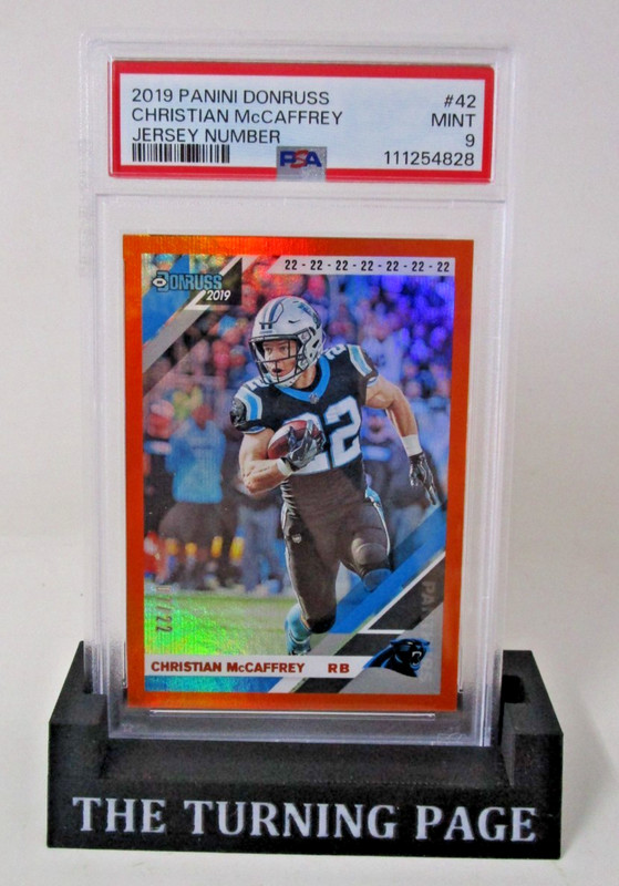 Christian McCaffrey 2019 Panini Donruss #42 Jersey Number 7/22 [PSA 9]