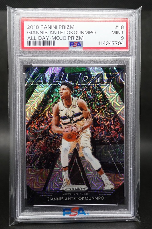2018-19 Giannis Antetokounmpo #18 Panini Prizm All Day Mojo PSA 9 MINT SSP 15/25