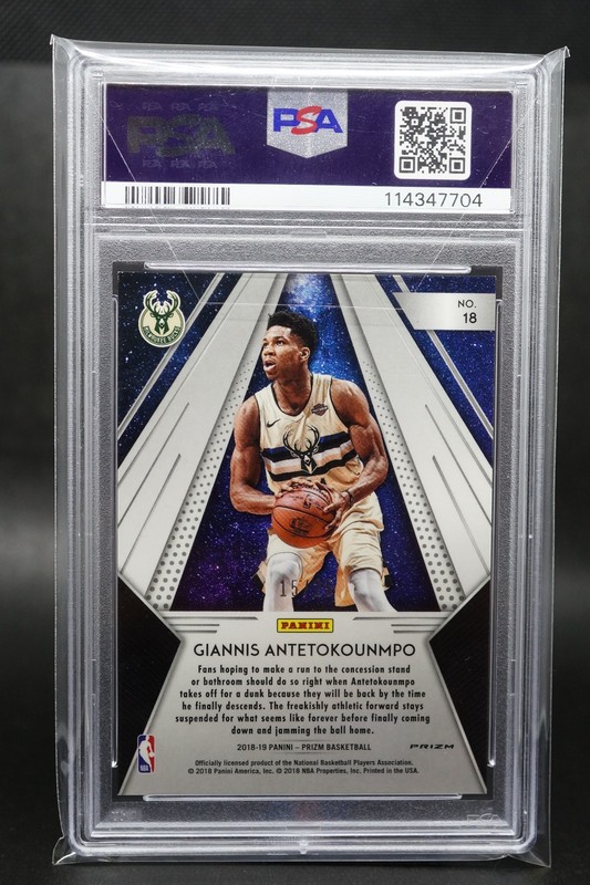 2018-19 Giannis Antetokounmpo #18 Panini Prizm All Day Mojo PSA 9 MINT SSP 15/25 view 2