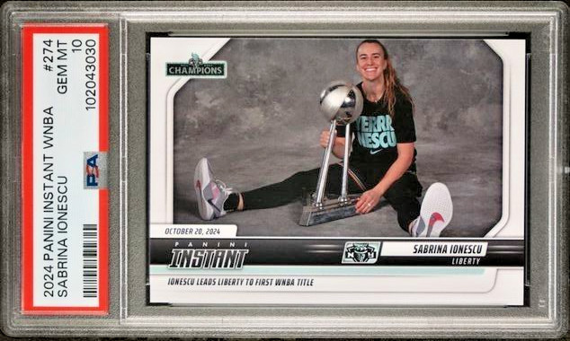 PSA 10 Sabrina Ionescu 2024 Panini Instant #274 New York Liberty Champ PR #/468