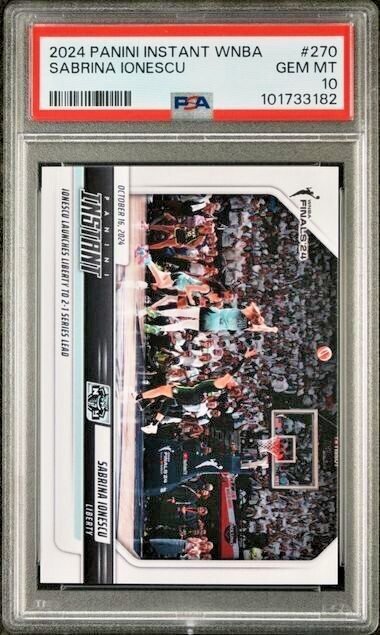 PSA 10 Sabrina Ionescu #/319 2024 Panini Instant #270 WNBA Finals Game Winner view 2