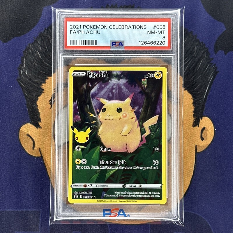 PSA 8 NEAR MINT 2021 Pokemon Celebrations PIKACHU #005 Full Art view 2