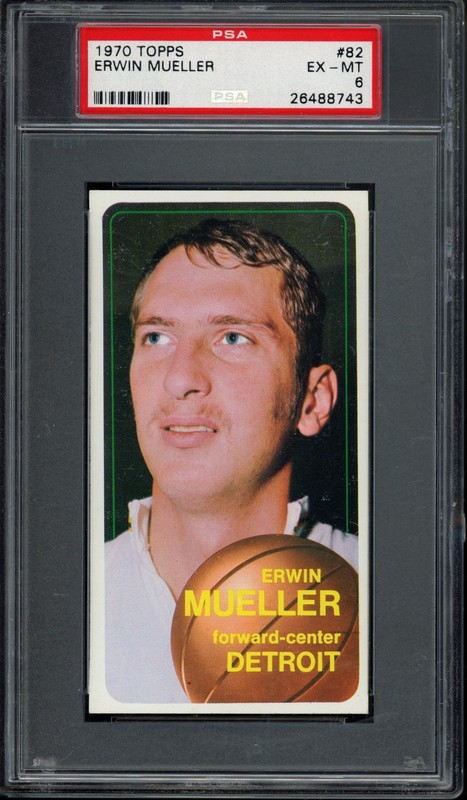 1970 Topps #82 Erwin Mueller Rookie PSA 6 Vintage RC NBA Basketball Card (8743)