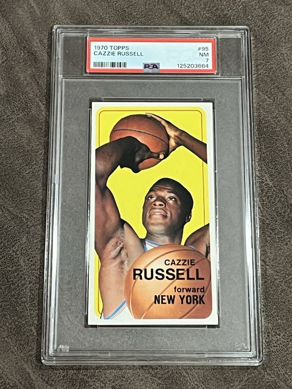 1970 Topps Tall Boy Cazzie Russell #95 PSA 7 NM Knicks Vintage SP Short Print!!!