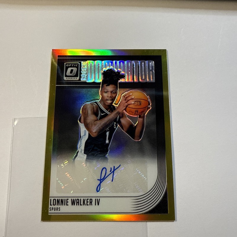 2018/19 Panini Donruss Optic Lonnie Walker IV Gold Prizm #/10 Dominator AUTO RC
