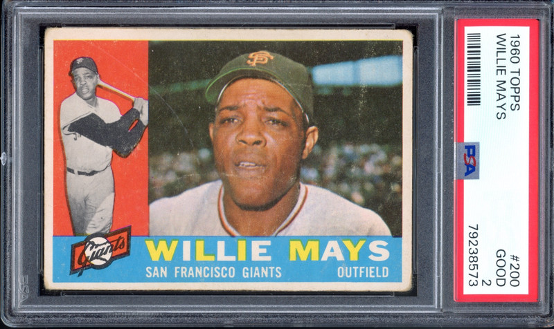 1960 Topps #200 Willie Mays PSA 2 San Francisco Giants HOF Baseball Card (8573)