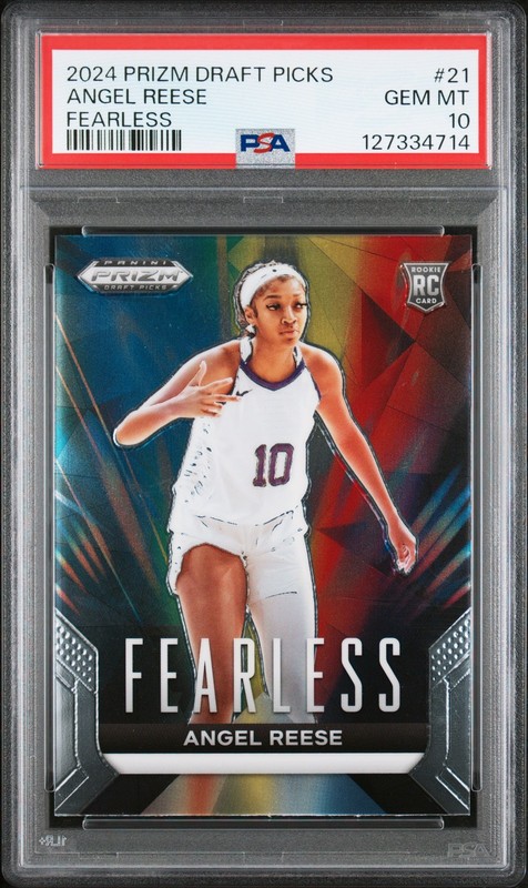 PSA 10 Angel Reese RC 2024 Prizm Draft Picks Fearless #21 Rookie view 1
