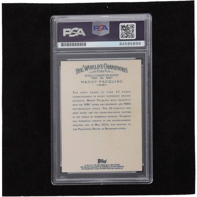 Manny Pacquiao Signed 2011 Topps Allen and Ginter #262 - Autograph Graded PSA 8 view 2