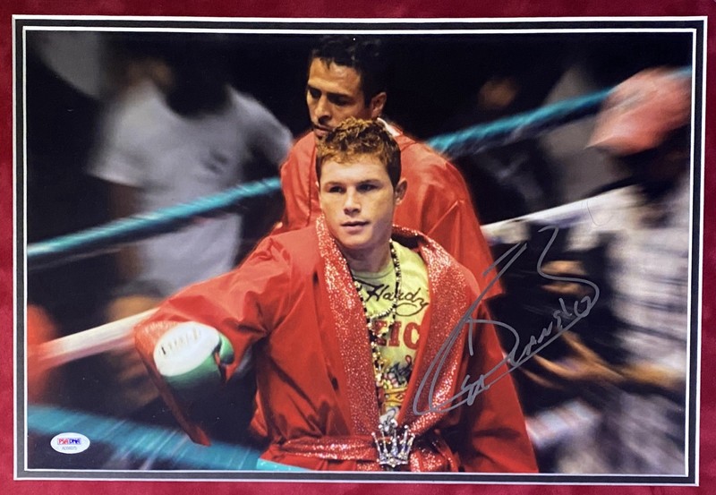 SAUL “CANELO” ALVAREZ SIGNED & FRAMED 11x14 PHOTO (PSA/DNA AUTHENTICATED) view 2
