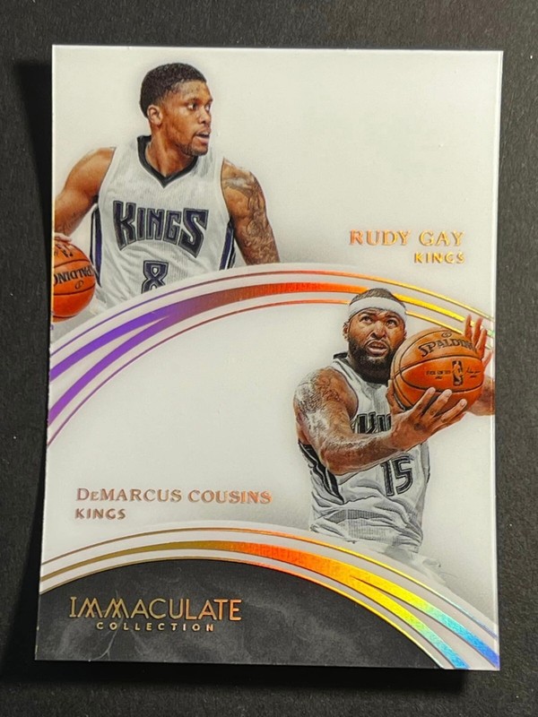 Panini IMMACULATE MISSING AUTO PROOF Rudy Gay DeMarcus Cousins