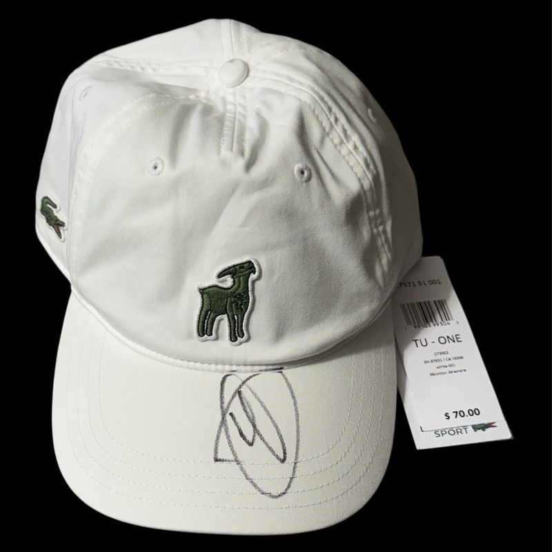 NOVAK DJOKOVIC SIGNED 2025 LACOSTE X THE GOAT HAT CAP AUTO PSA AUTHENTICATED #2