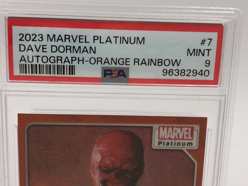 DAVE DORMAN AUTO card 2023 MARVEL PLATINUM RARE/35 RED SKULL Signed grade PSA 9 view 2
