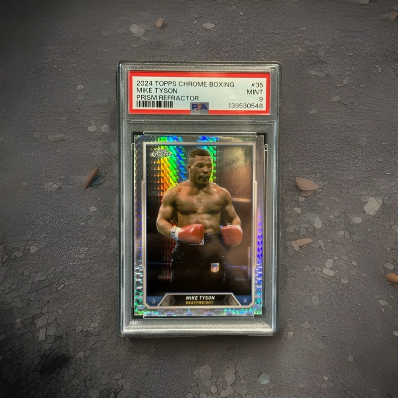 2024 Topps Chrome Boxing Legend Mike Tyson Prism Refractor PSA Mint 9
