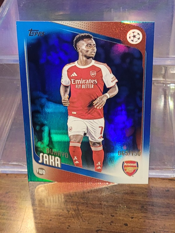 2025-26 Topps UEFA 12 Bukayo Saka - Blue Foil /150 - Arsenal view 1