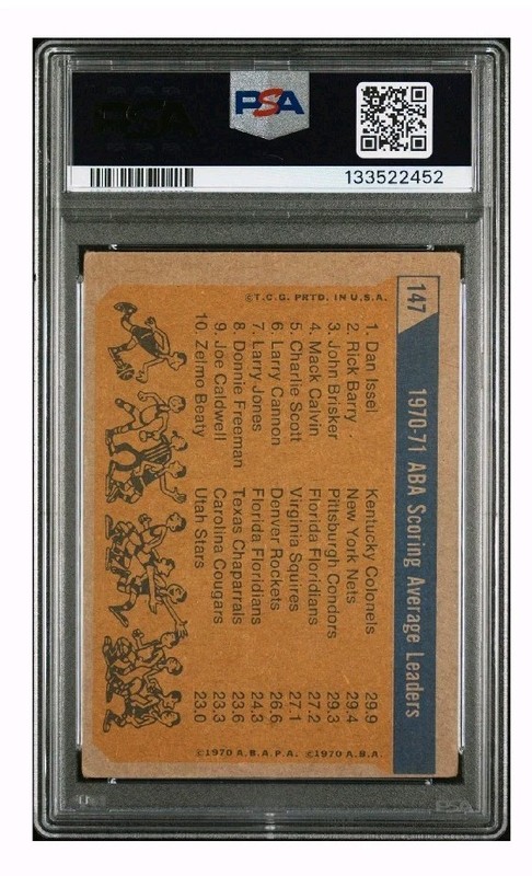 RICK BARRY-DAN ISSEL  Signed 1971 ABA Scoring Avg. Ldrs. Vintage Sigs  RCs  PSA view 2