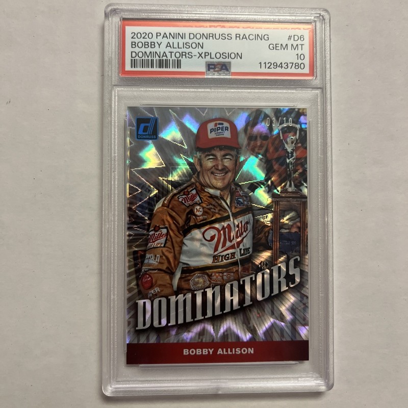 Bobby Allison Doninators /10 Explosion PSA 10 2020 Panini Donruss Racing No. D6