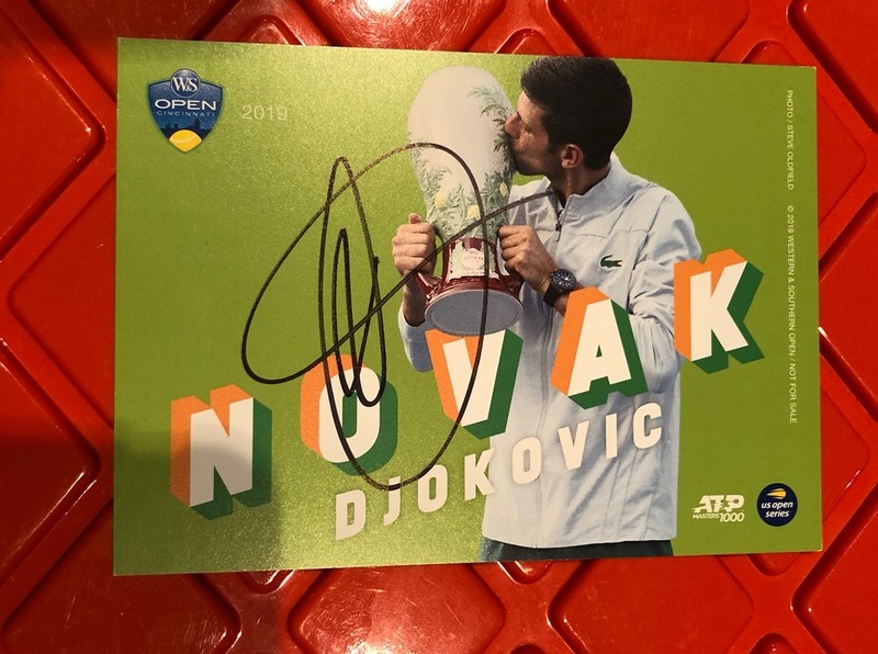 NOVAK DJOKOVIC PSA Authenticated Autographed 5x7 Promo Card W&S Open BEAUTY!