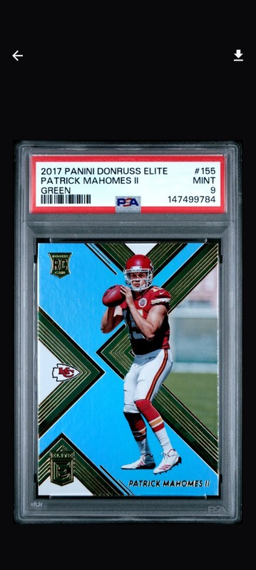 2017 Donruss Elite Green Patrick Mahomes RC #155 - PSA 9 - BRAND NEW GRADE!