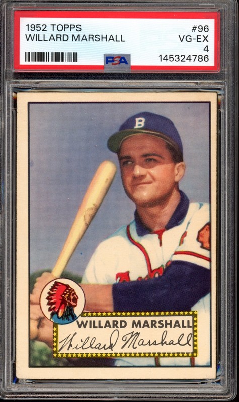 1952 Topps #96 Willard Marshall PSA 4 Vintage Baseball Card (4786)