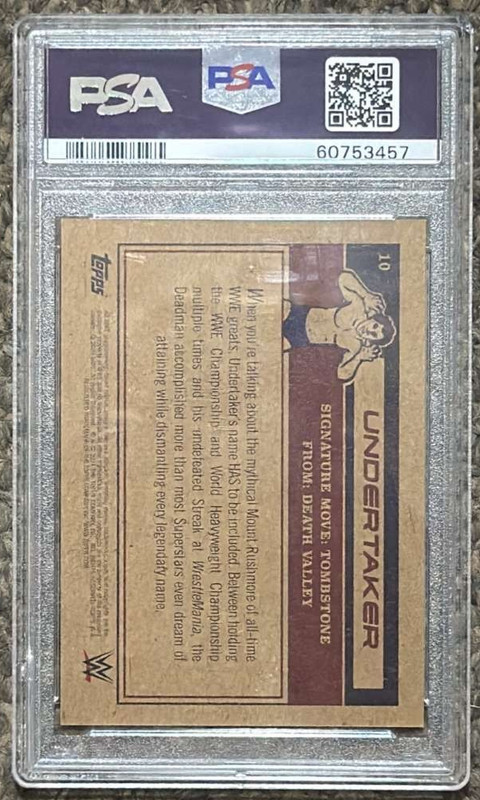 The Undertaker 2021 Topps Living WWE #10 PSA Gem Mint 10 HOF WWF view 2
