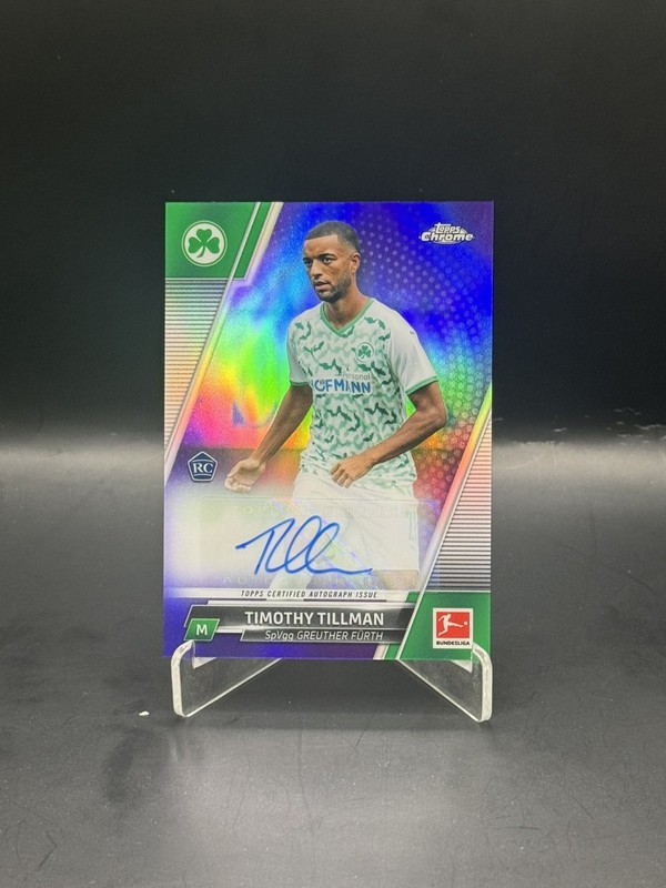 2021-22 Topps Chrome Bundesliga Timothy Tillman #BCA-TT PURPLE /199 AUTO (RC)