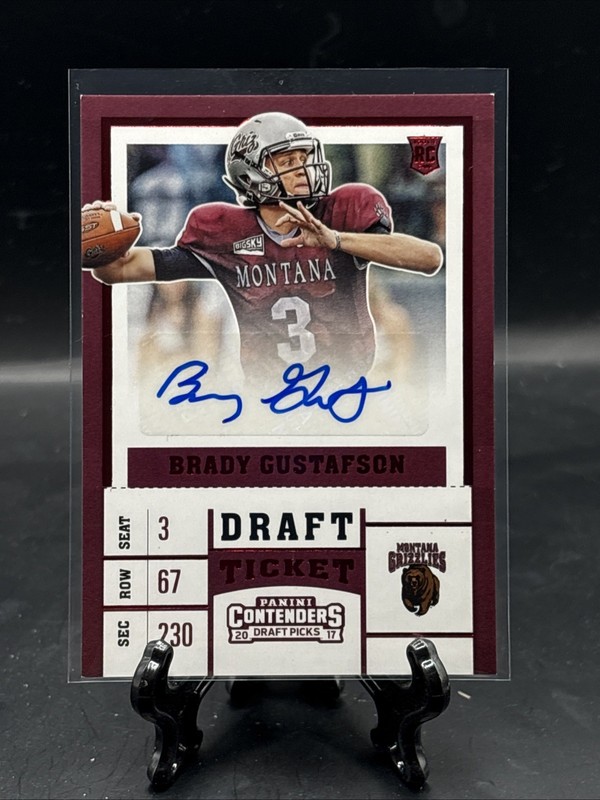 2017 Contenders Draft Brady Gustafson College Ticket Auto Autograph Red Foil