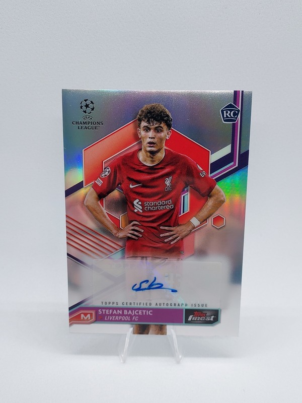 2022-23 Topps Finest UEFA Club Competitions Auto Stefan Bajcetic Rookie Auto