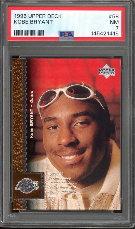 1996 Upper Deck #58 Kobe Bryant Rookie PSA 7 Vintage RC Basketball Card (1415)