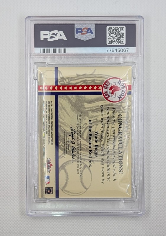 2001 Fleer Platinum National Patch Time - Game Worn Jersey - PSA 7 NM - Pop 1 view 2