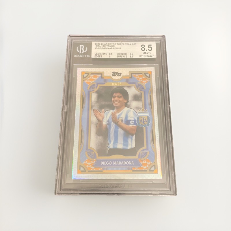 Diego Maradona 2024–25 Topps Argentina Team Set Orange Tango /25 BGS 8.5