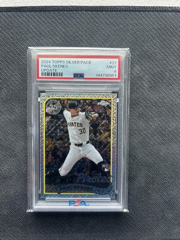 2024 Update Series 89 Topps Chrome Silver Pack Paul Skenes #T89-CU-21 RC PSA 9