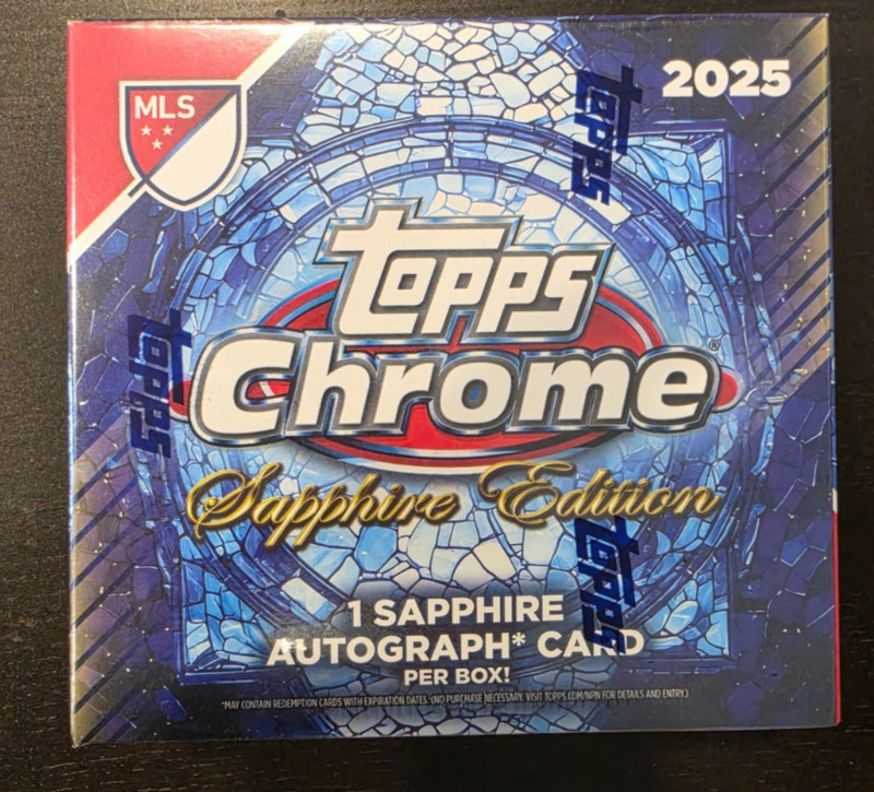 2025 Topps Chrome MLS Sapphire Edition Hobby Box 1 Auto Soccer - Brand New