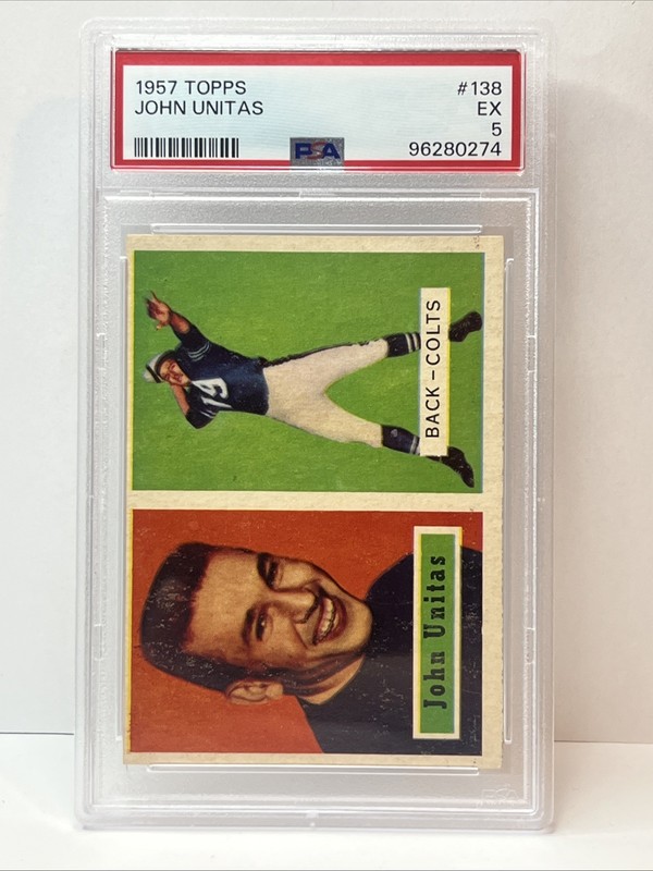 1957 Topps Football #138 John Johnny Unitas RC Rookie HOF PSA 5 EX NFL Football