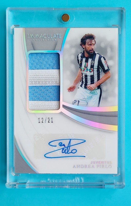 2018-19 Immaculate Juventus Pirlo Match-worn  Patch Auto 12/21 jersey number