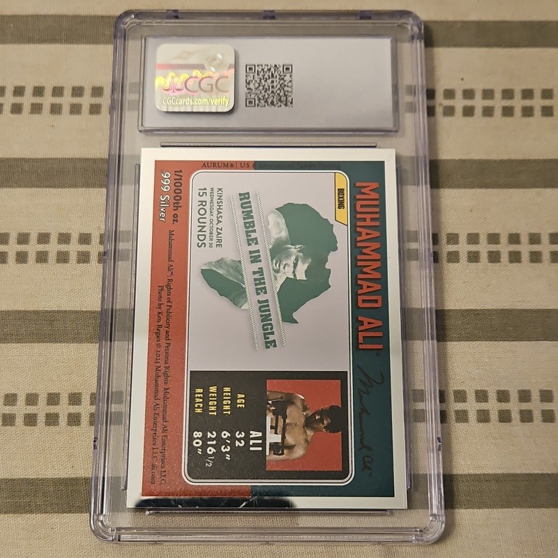 AURUM Muhammad Ali 2023 Rumble in the Jungle .999 Silver CGC Mint 9 view 2